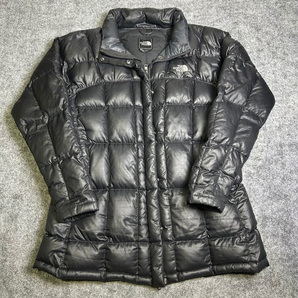 The North Face 600 Down Puffer Jacket Black Quilted Parka Gorpcore XL Retro - Picture 2 of 7